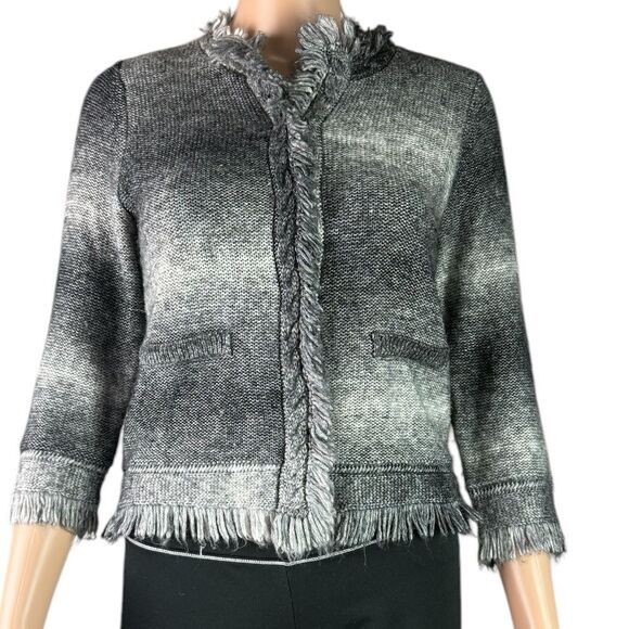 The Limited Scandal Collection Gray & Black Knit Cardigan - Picture 1 of 6